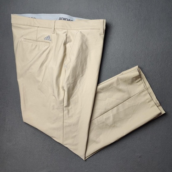 Adidas Pants Mens 40x30 Khaki Beige Golf Performance Stretch Athletic DZ5702 - Picture 1 of 12